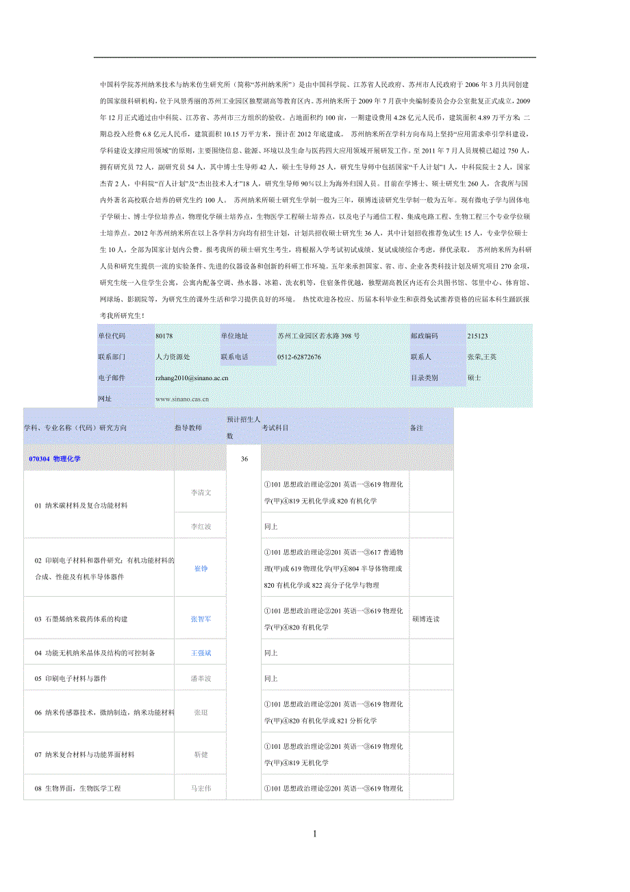 【2017年整理】中国科学院苏州纳米技术与纳米仿生研究所_第1页