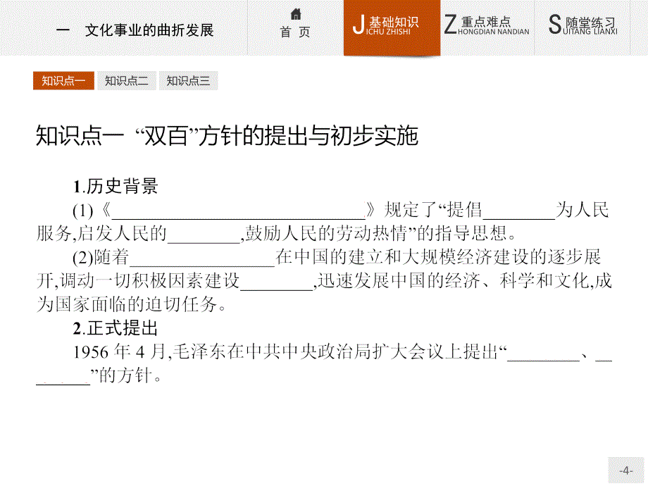 【课堂设计】2015-2016学年高二历史人民版必修3课件：5.1 文化事业的曲折发展 _第4页