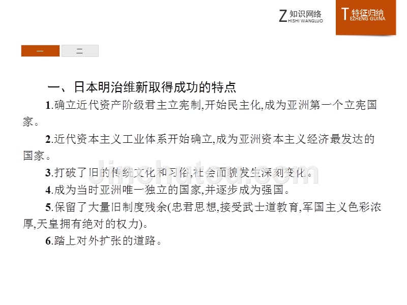 【课堂设计】2015-2016学年高二历史人教版选修1课件：第八单元　日本明治维新 单元整合 _第3页