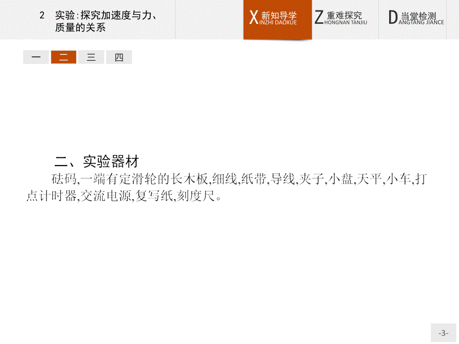 【课堂设计】2015-2016学年高一物理人教版必修1课件：4.2 实验：探究加速度与力、质量的关系 _第3页