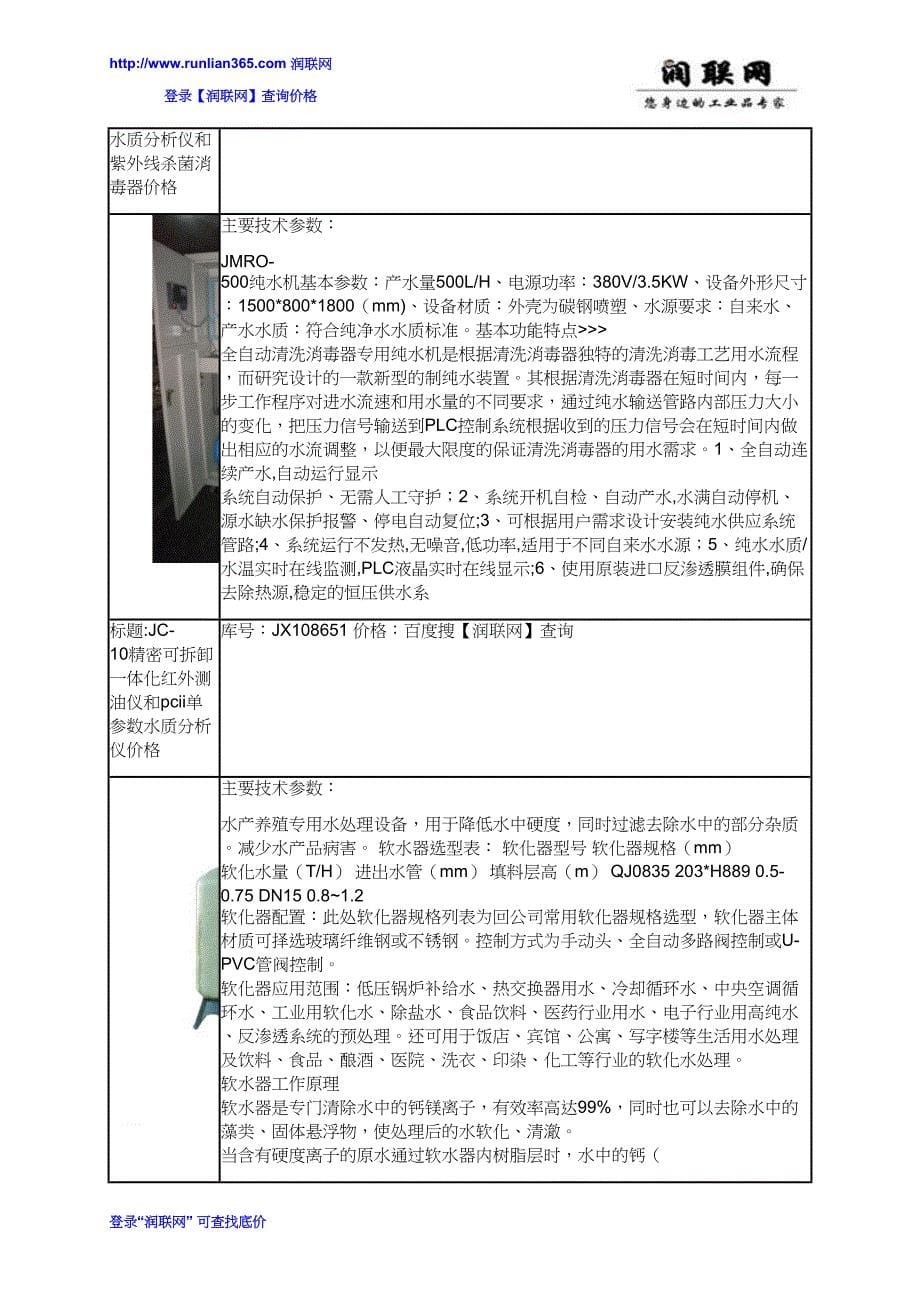 【2017年整理】电导率监测仪和7PSC-150大屏幕水质测试仪器价格_第5页