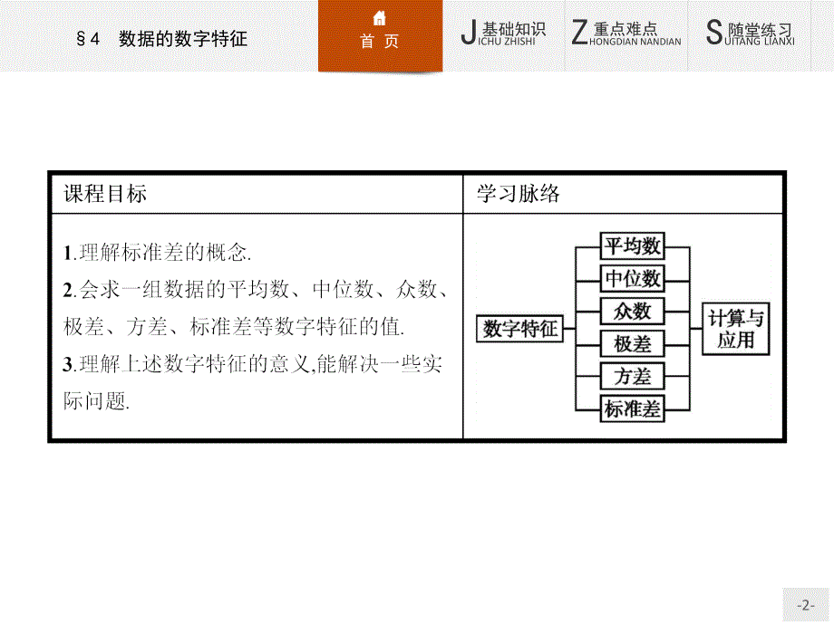 【课堂设计】2015-2016学年高一数学北师大版必修3课件：1.4 数据的数字特征 _第2页