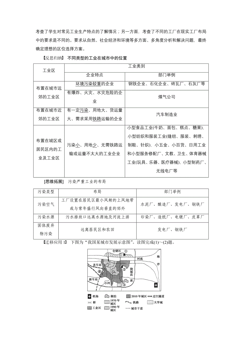 【新步步高】2015-2016学年高二地理人教版选修4学案：第三章 第三节 城乡规划中的主要产业布局 Word版含答案_第4页