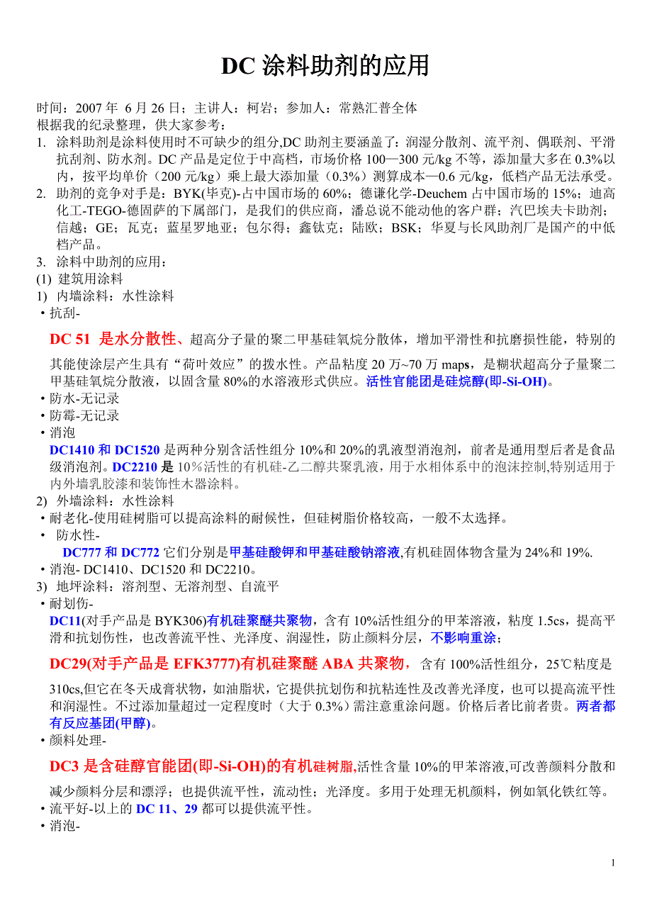 【2017年整理】DC涂料助剂的应用_第1页