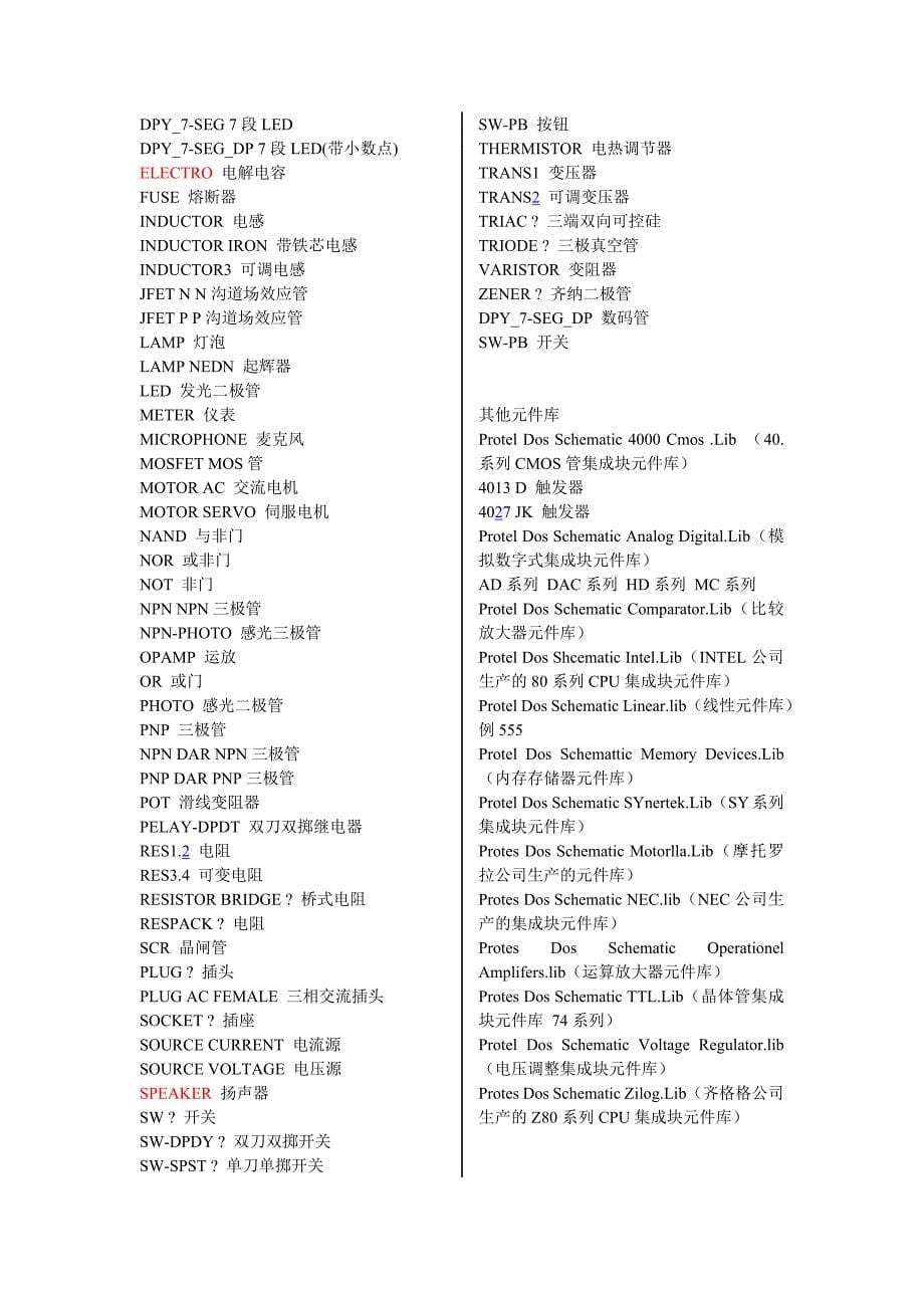 【2017年整理】proteus元件汉英对照_第5页