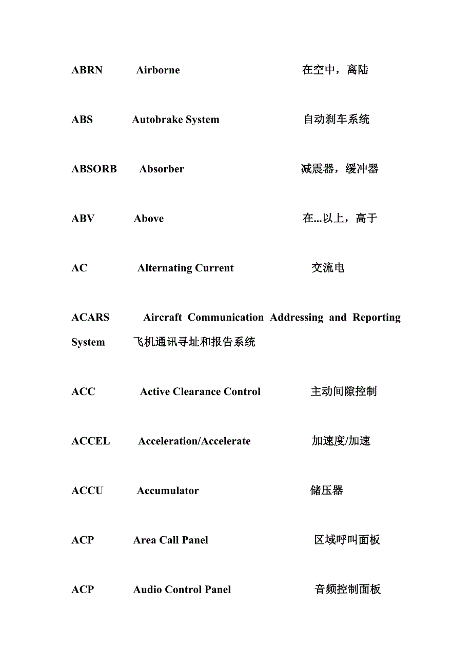 【2017年整理】A320飞机常见词汇_第2页