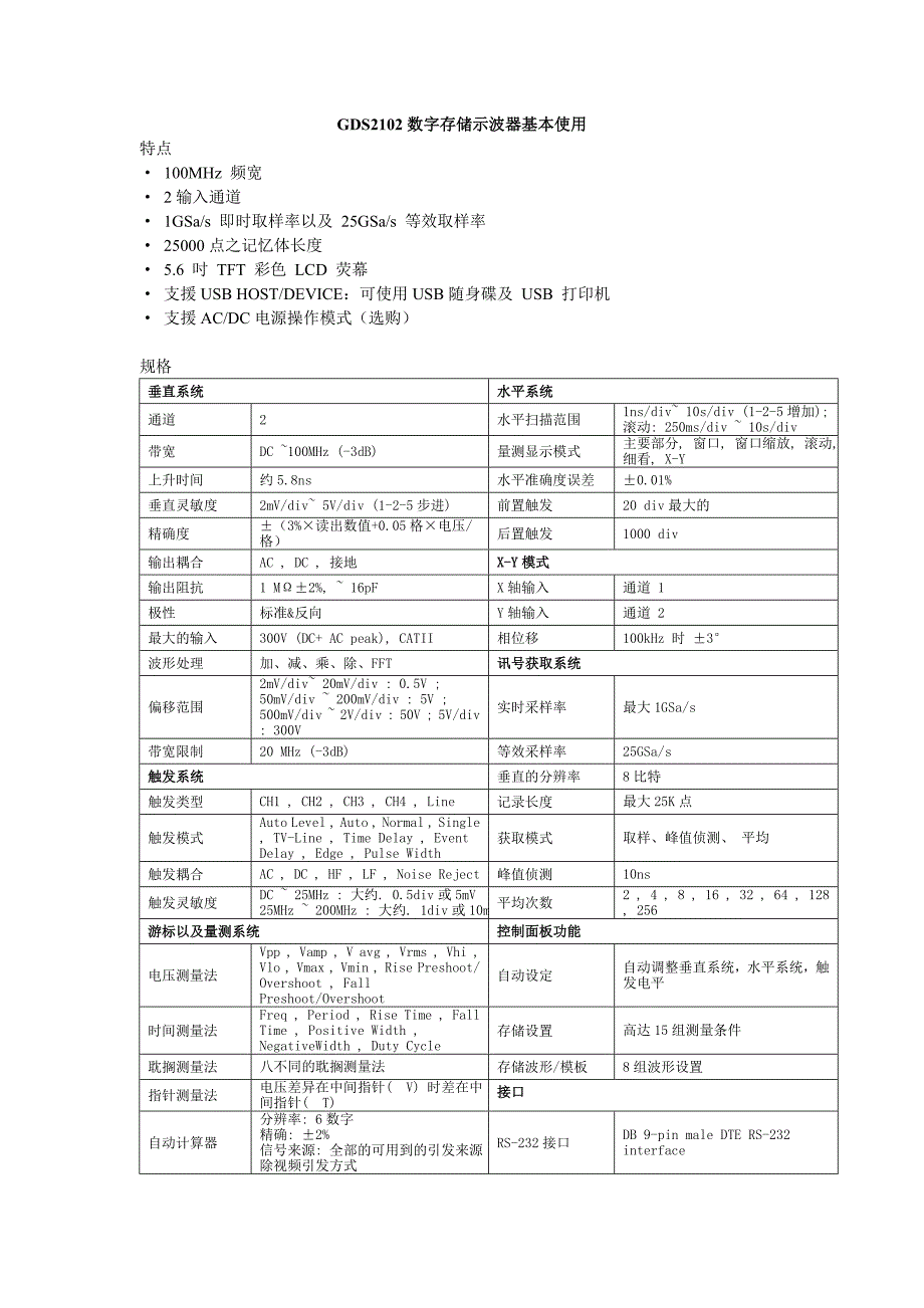 【2017年整理】GDS2102示波器说明_第1页
