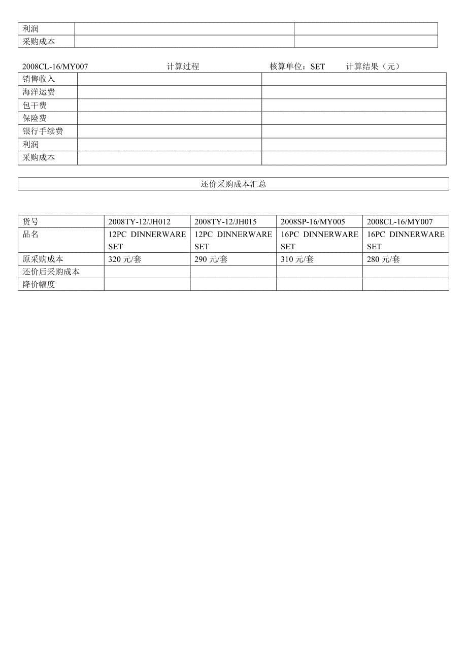 【2017年整理】第三步 出口商还盘价格核算_第5页