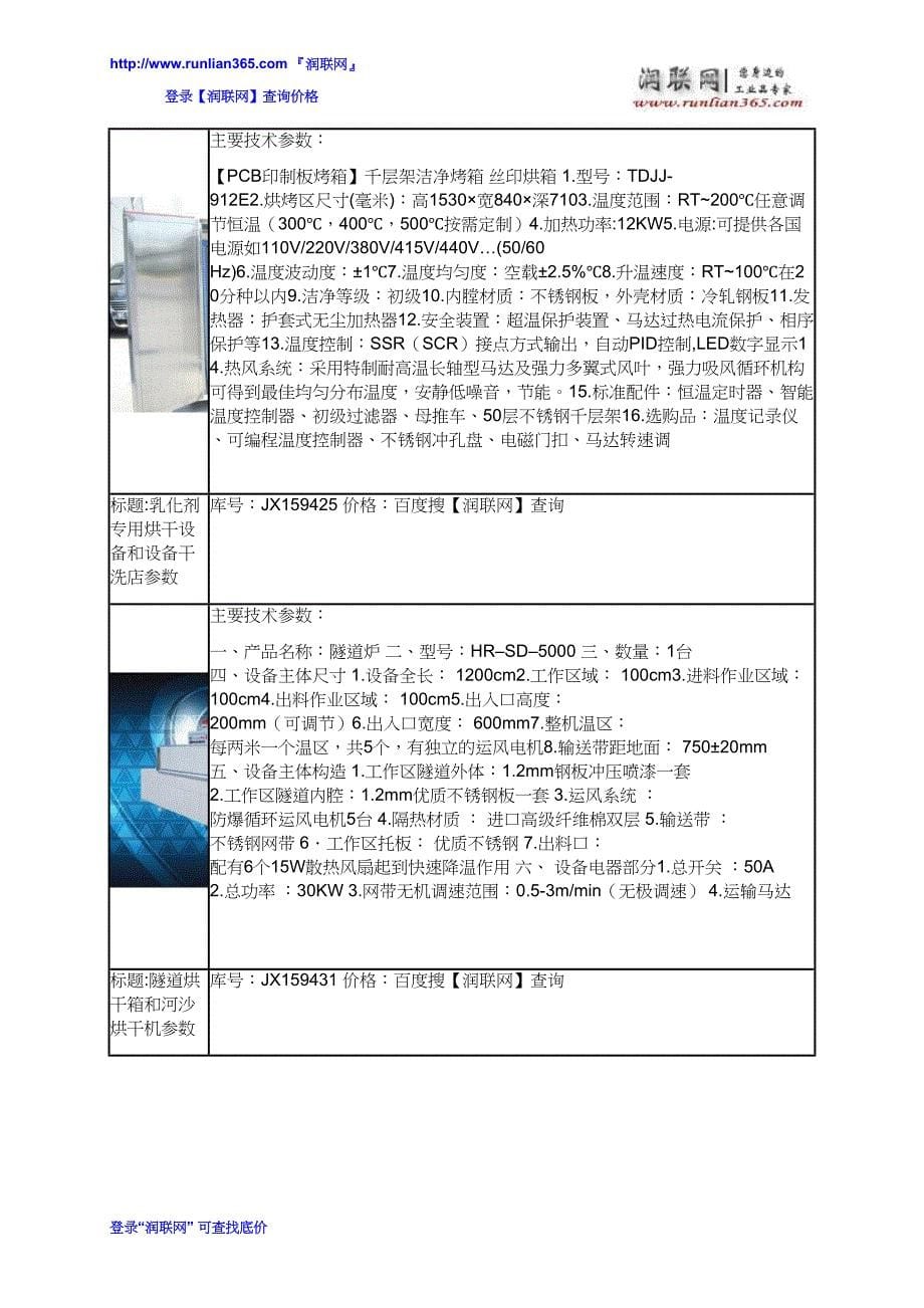 【2017年整理】干洗烘干机和隧道炉价格_第5页