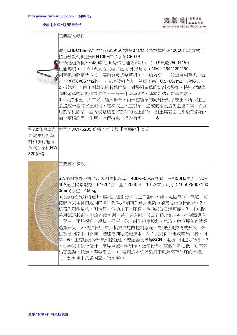 【2017年整理】汽油刷草机和四冲程发动机割草机价格_第5页