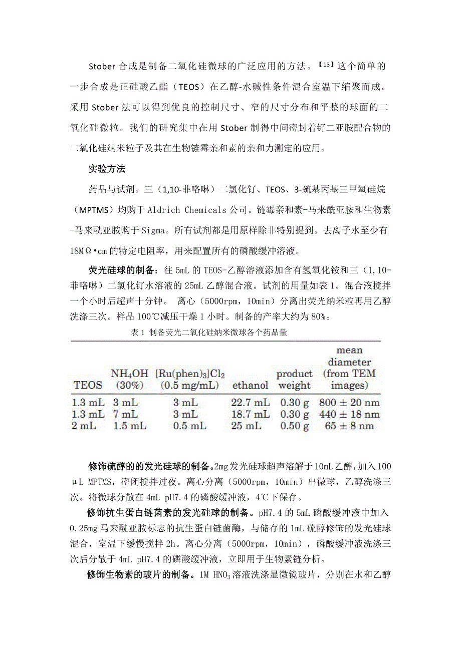 【2017年整理】翻译Stober Synthesis of Monodispersed Luminescent Silica Nanoparticles for Bioanalytical Assays_第2页