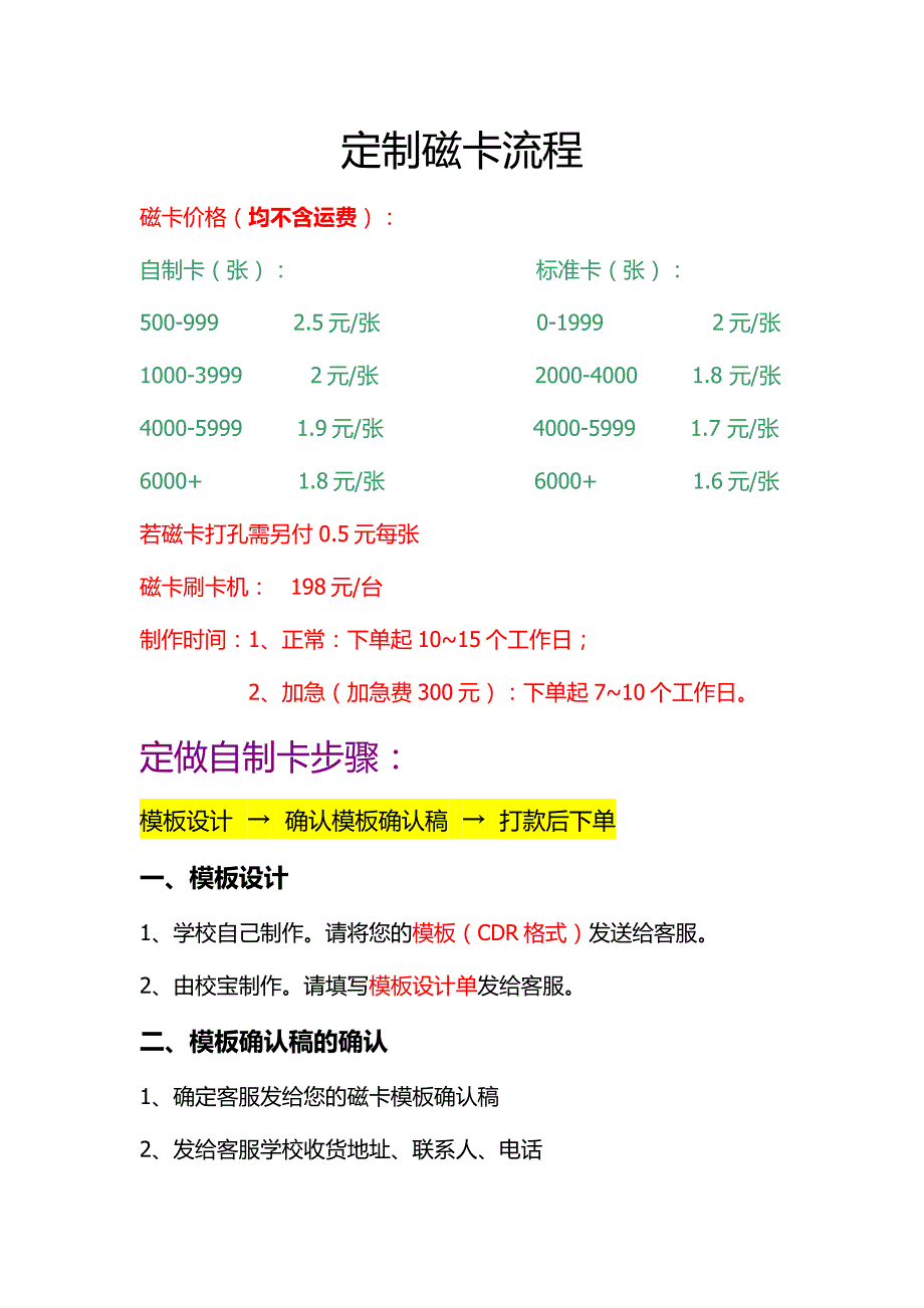 【2017年整理】定制磁卡流程_第1页