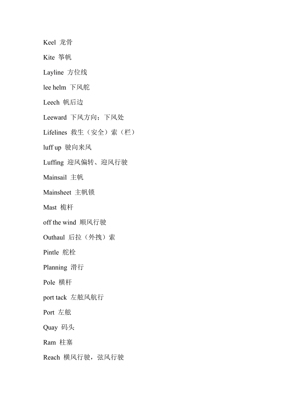 【2017年整理】帆船常用英汉对照 文档_第4页