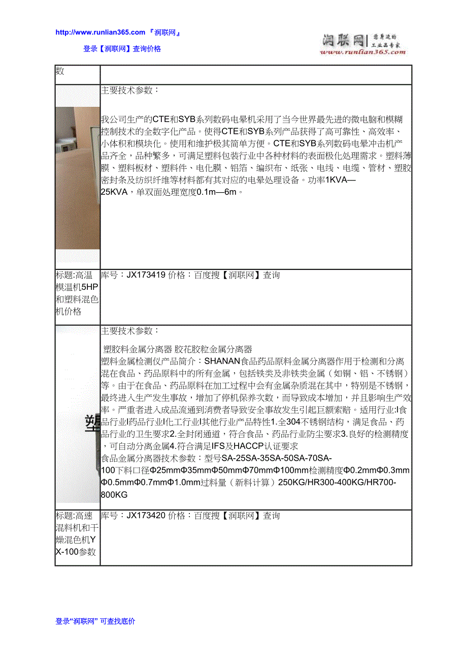 【2017年整理】高速混料机和粉碎造粒机150价格_第4页