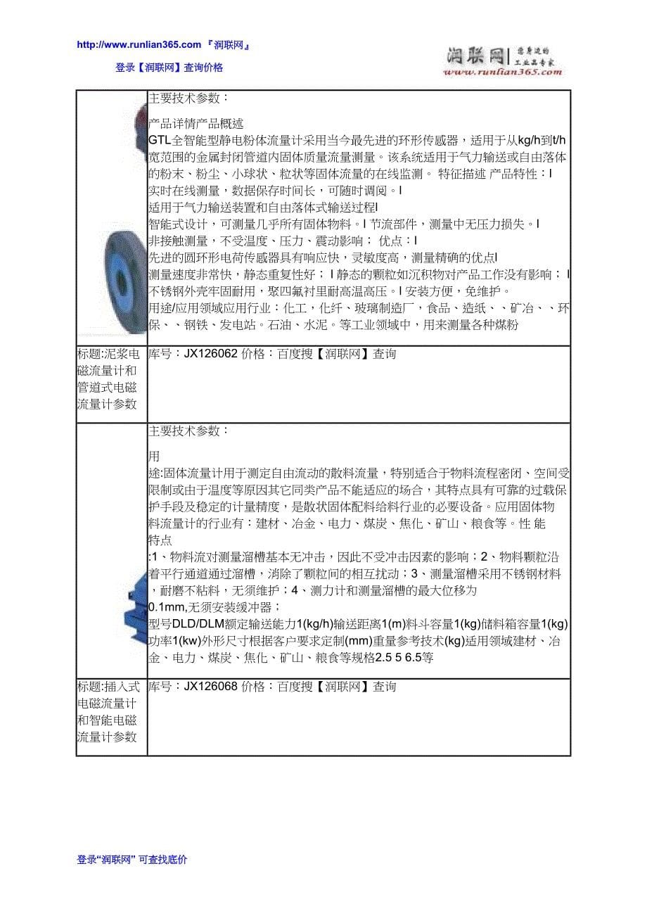 【2017年整理】分体式电磁流量计和EDIT微波固体流量计价格_第5页