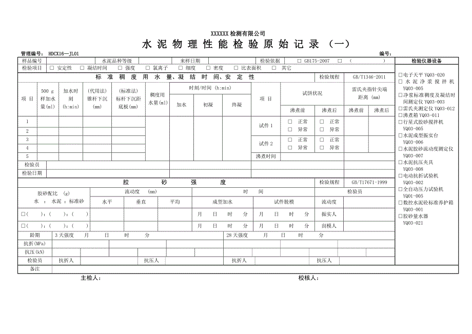 【2017年整理】常规原始记录XXX_第1页