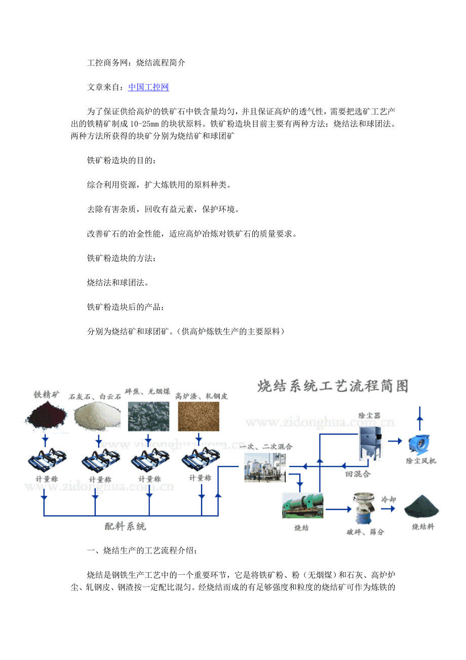 【2017年整理】工控商务网：烧结流程简介_第1页