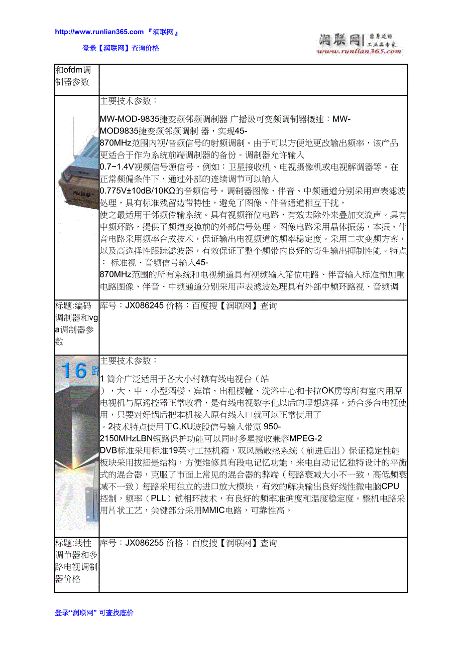 【2017年整理】多路调制器和调解调制器价格_第3页