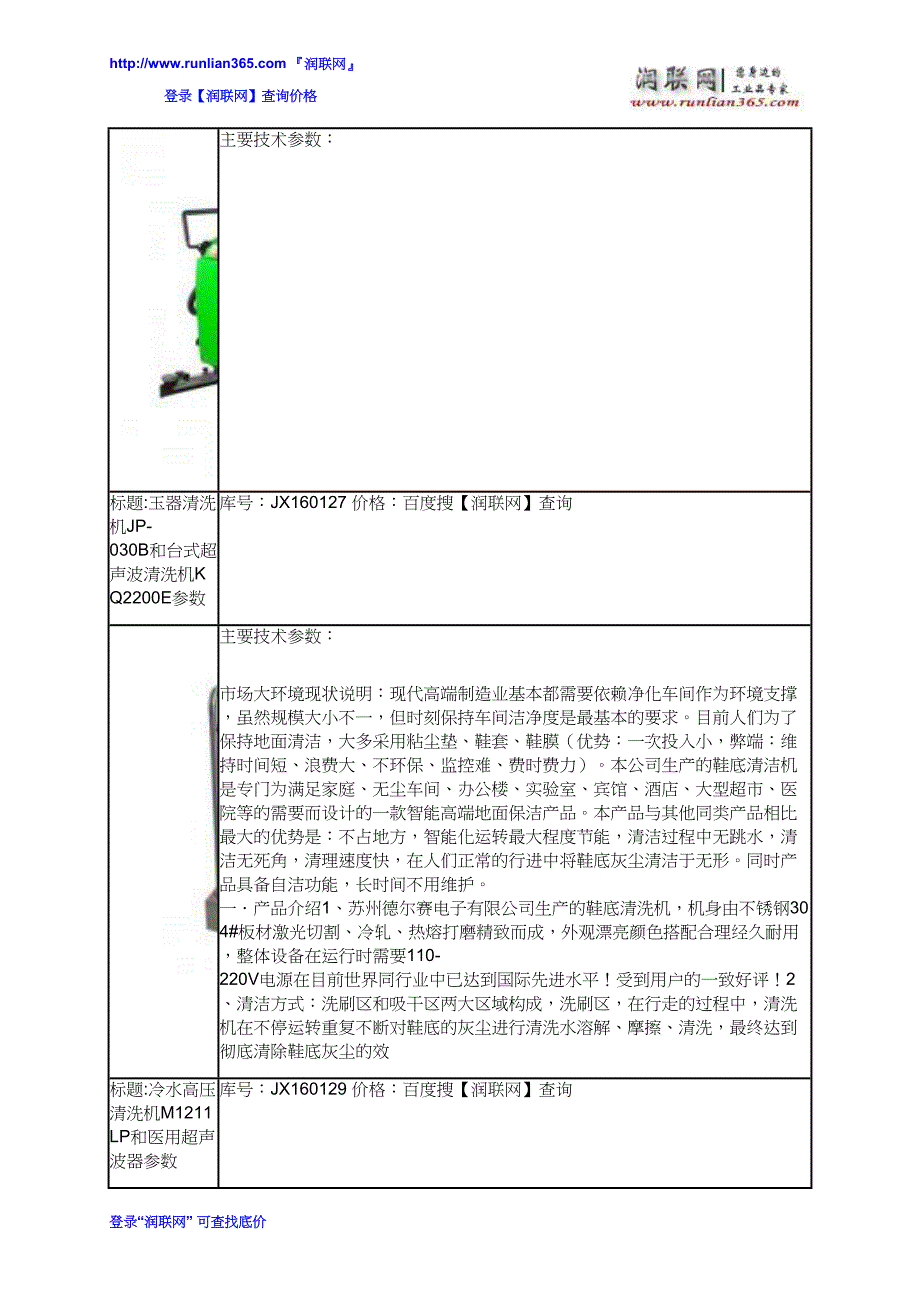 【2017年整理】超声波清洗机JP-100和压力高压水枪价格_第3页