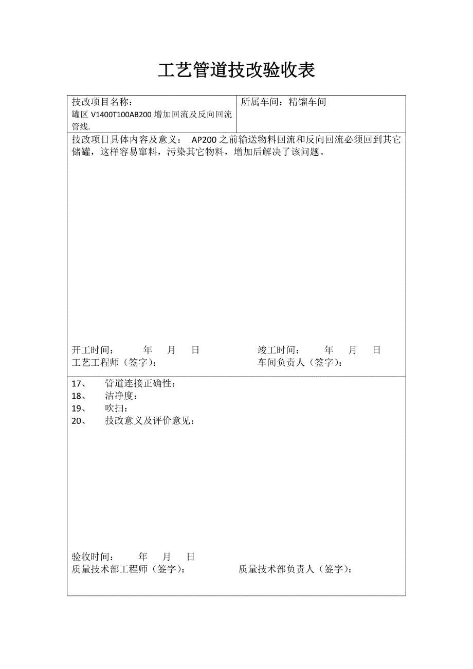 【2017年整理】工艺管道技改验收表_第5页