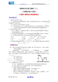 【2017年整理】抛体运动和圆周运动