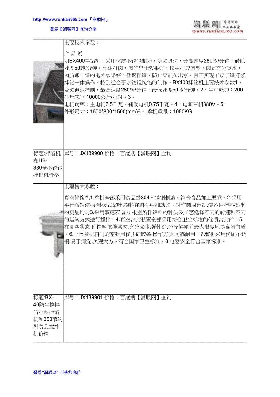 【2017年整理】双绞龙出料拌馅机和BX-20多功能全自动拌馅机价格_第5页