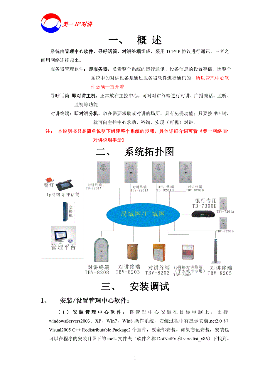 【2017年整理】美一IP网络对讲系统简易安装说明书_第2页