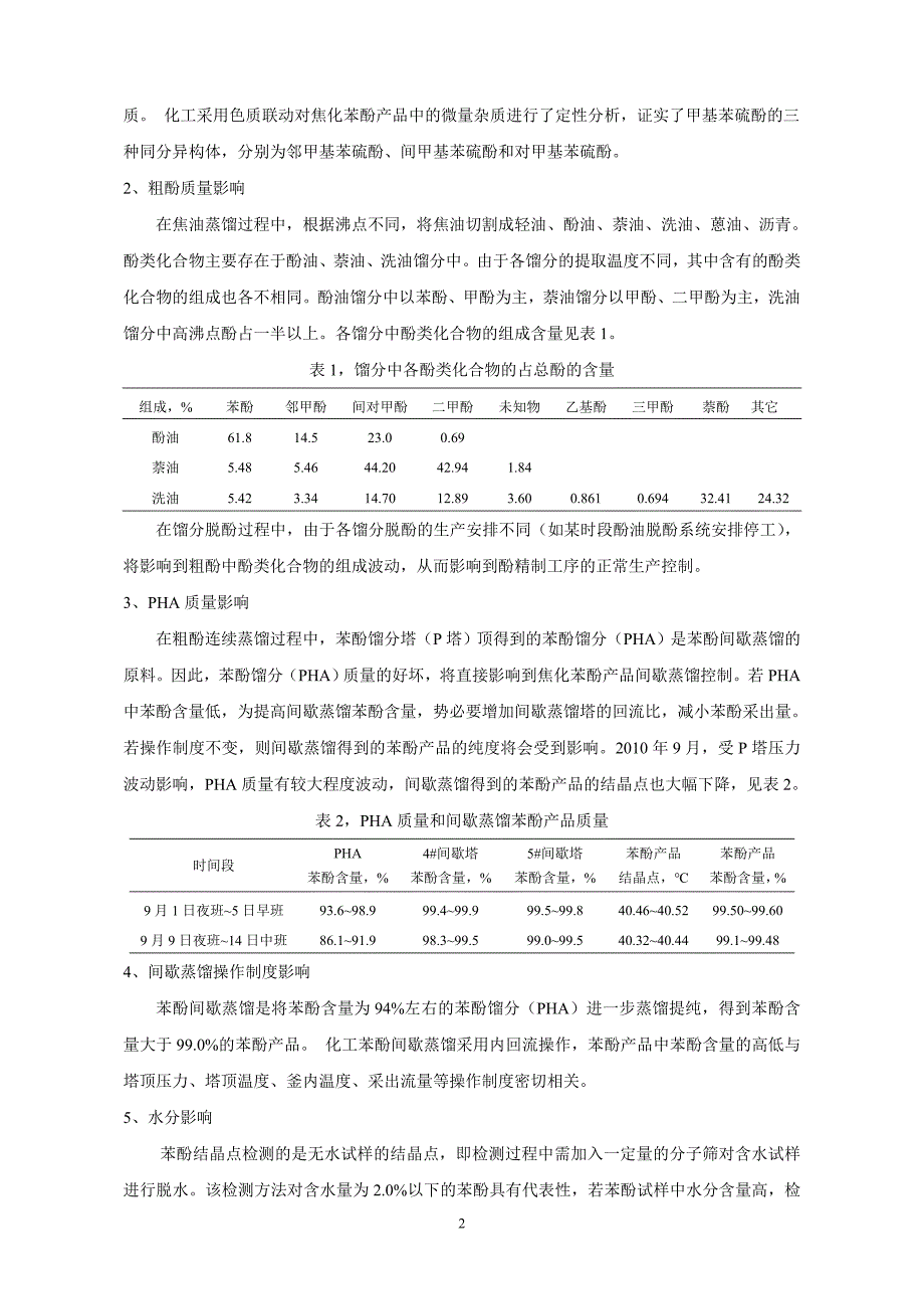 【2017年整理】提高焦化苯酚特级品率的初探_第2页