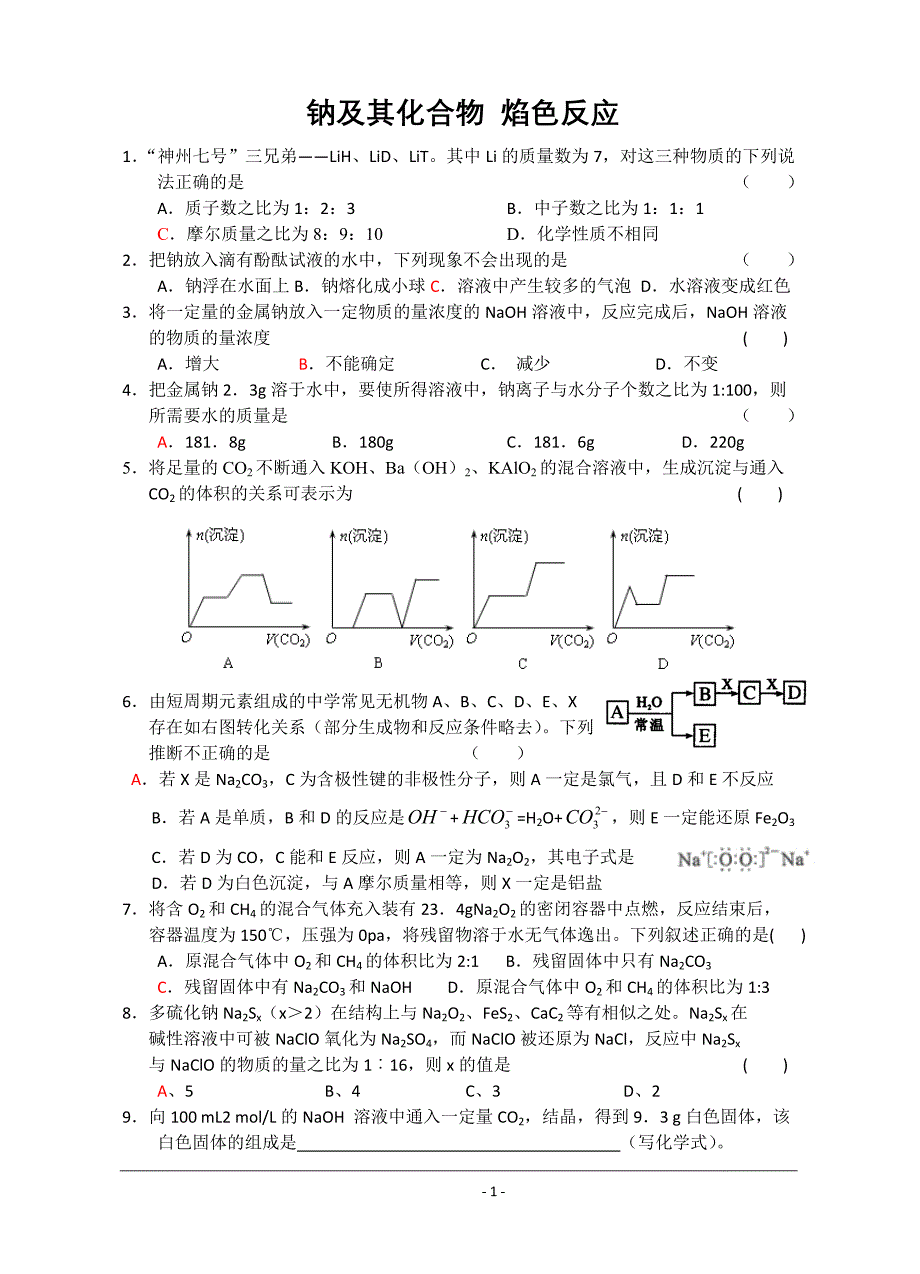 【2017年整理】钠及其化合物焰色反应_第1页