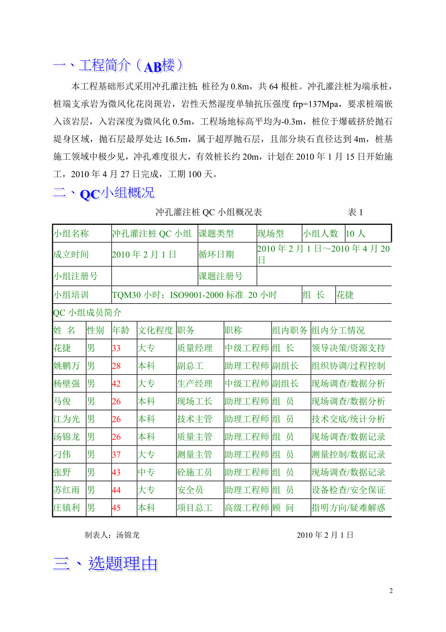 【2017年整理】加快冲孔灌注桩冲孔速度—QC_第3页