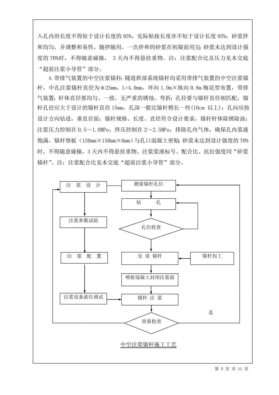 【2017年整理】隧道出口Ⅴ级开挖支护技术交底_第5页