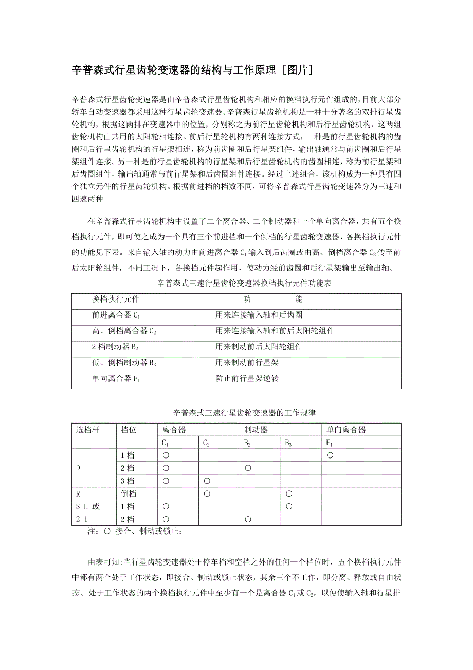 【2017年整理】辛普森式行星齿轮变速器的结构与工作原理[1]_第1页