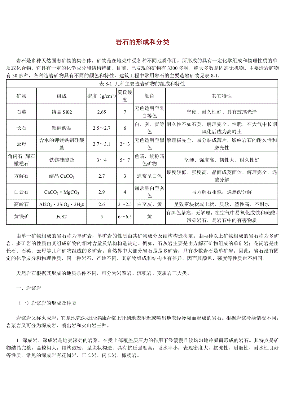 【2017年整理】岩石的综合知识_第1页