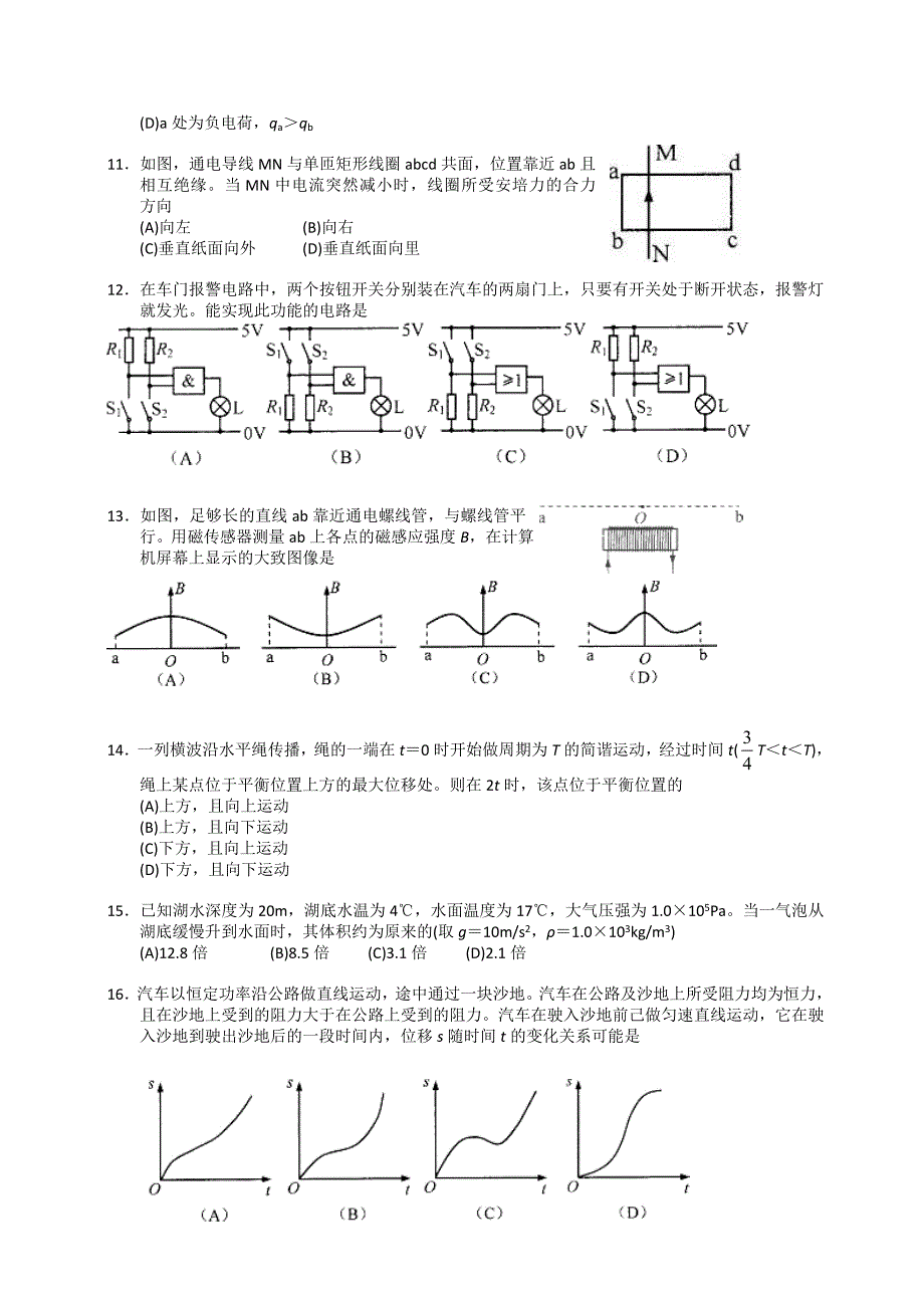 2013年全国普通高等学校招生统一考试上海物理试卷_第2页