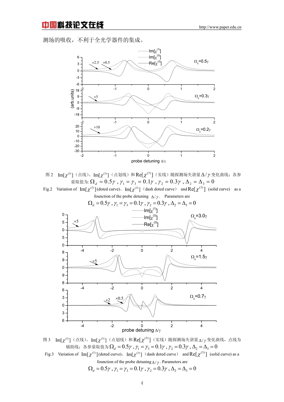 Y型四能级系统中电磁感应透明和巨Kerr非线性效应的研究_第4页