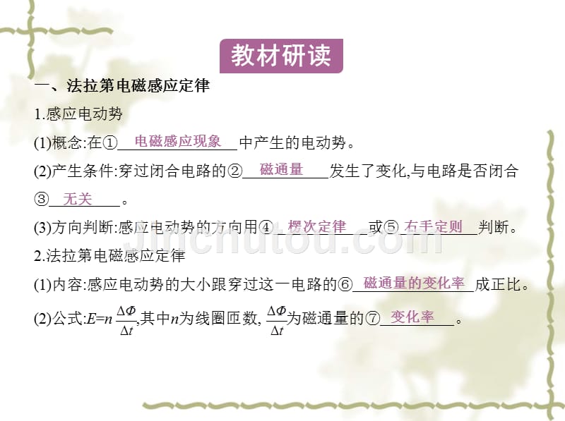 2017年高考一轮冲刺总复习：10.2《法拉第电磁感应定律、自感和涡流》ppt精品课件_第2页