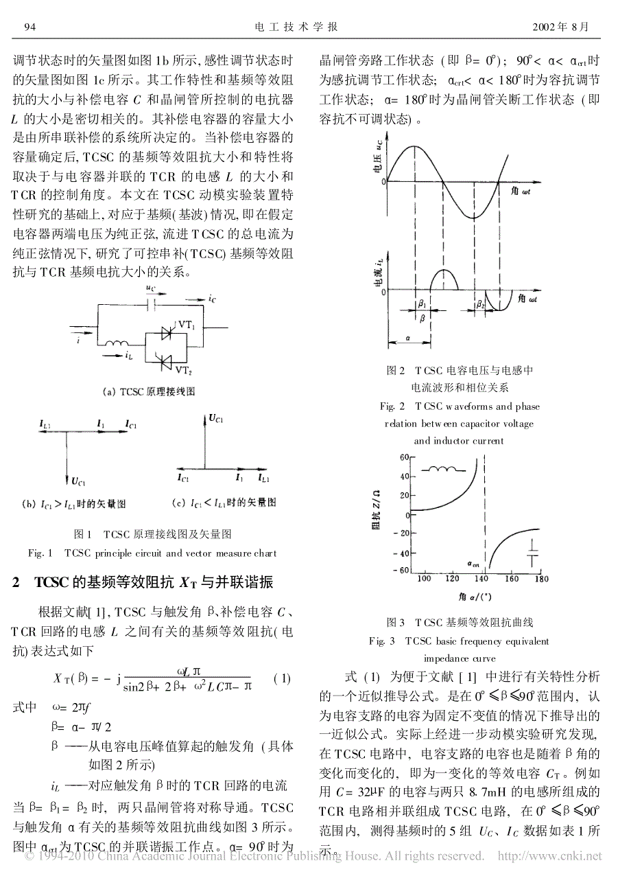 可控串补基频等效阻抗与TCR基频电抗关系的仿真和动模实验研究_第2页