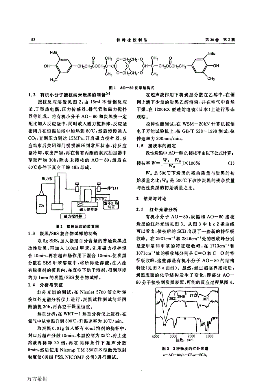 超临界条件制备有机小分子接枝纳米炭黑及其对橡胶的补强作用_第2页