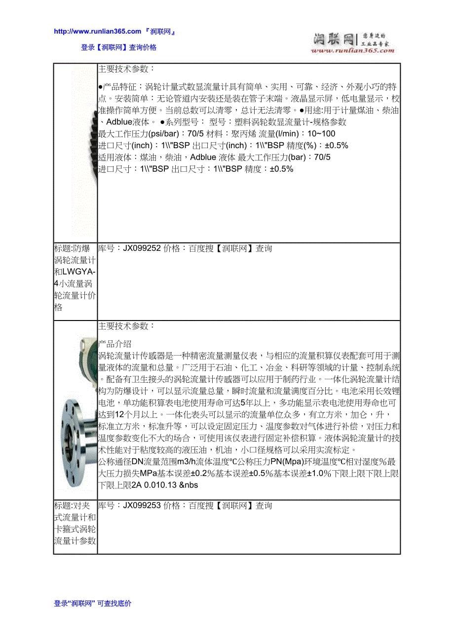 HBLGP标准喷嘴式卫生型孔板流量计和螺翼式流量计价格_第5页