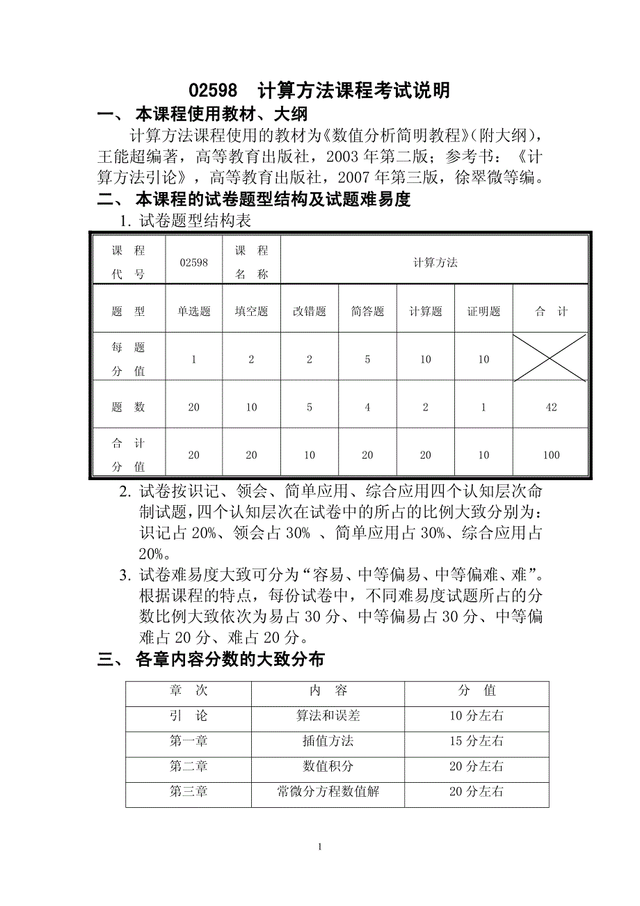 计算方法复习资料(学生版)_第1页