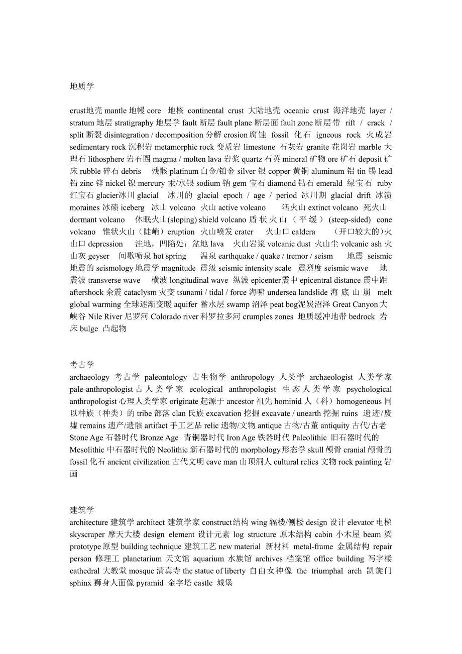 托福听力分类词汇汇总_第5页