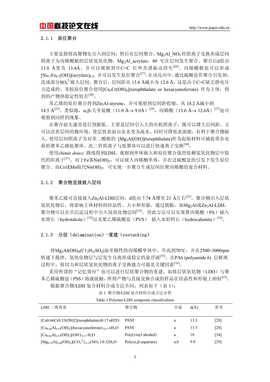 聚合物层状金属氢氧化物复合材料：合成、性质和应用_第3页