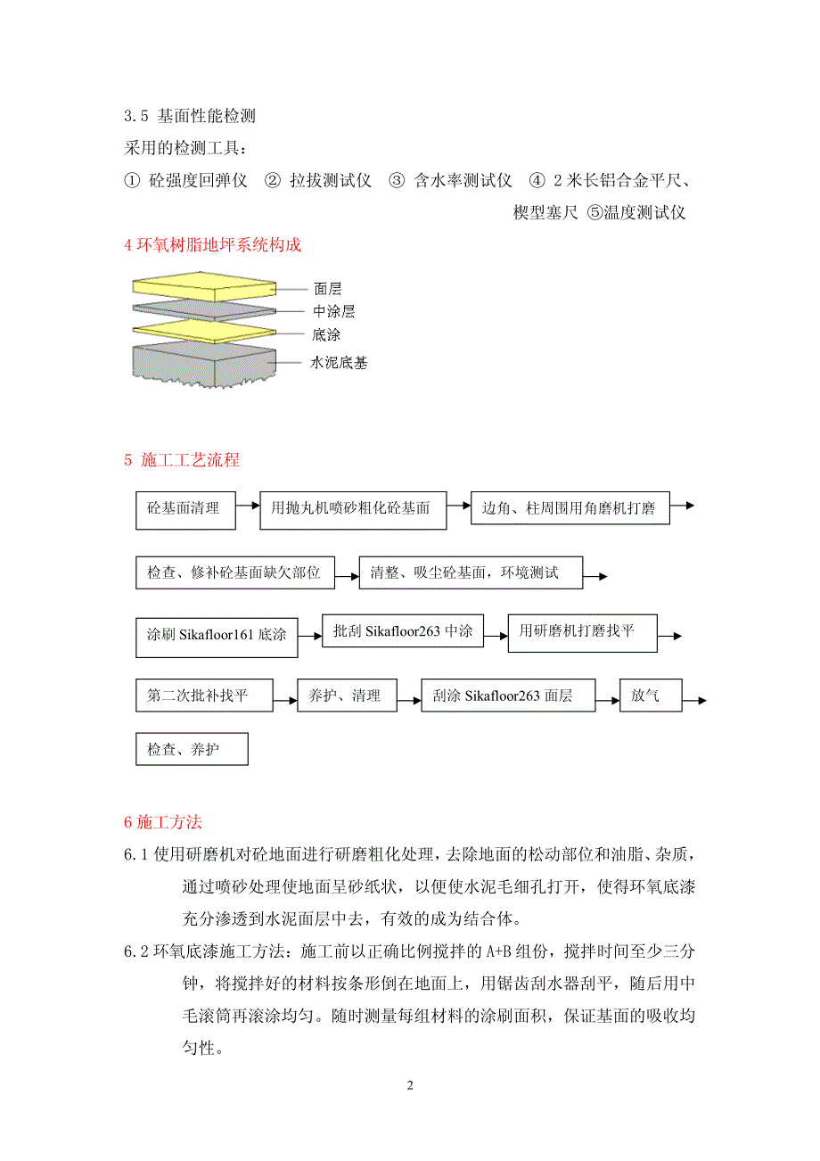 施工方案(环氧树脂+耐磨)——西卡_第2页