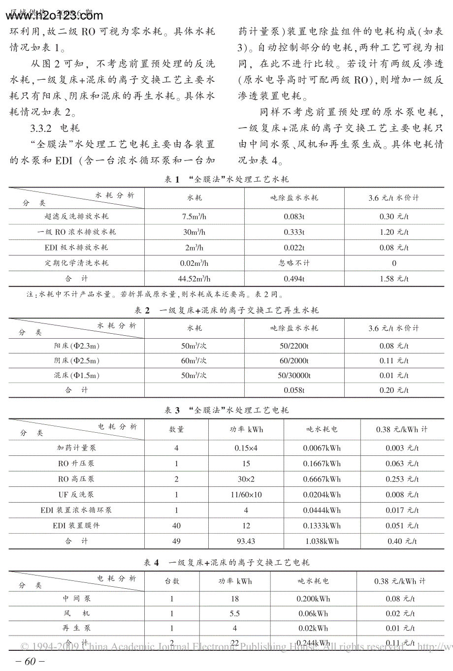 全膜法与离子交换水处理工艺运行成本分析.TextMark_第4页