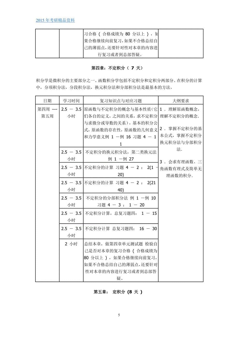 考研高等数学复习具体时间规划(上)_第5页