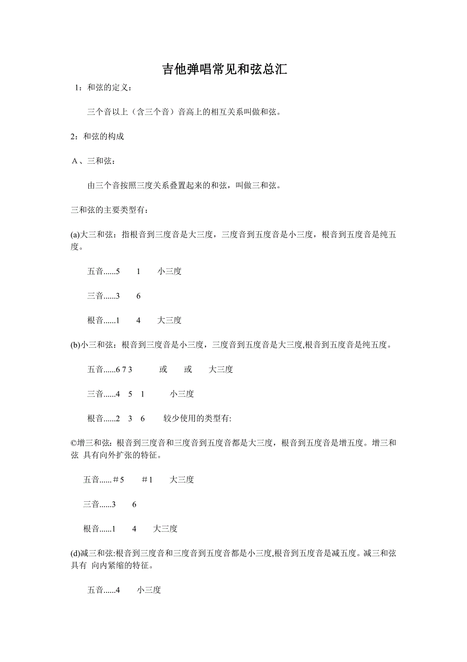 【2017年整理】吉他弹唱常见和弦总汇_第1页