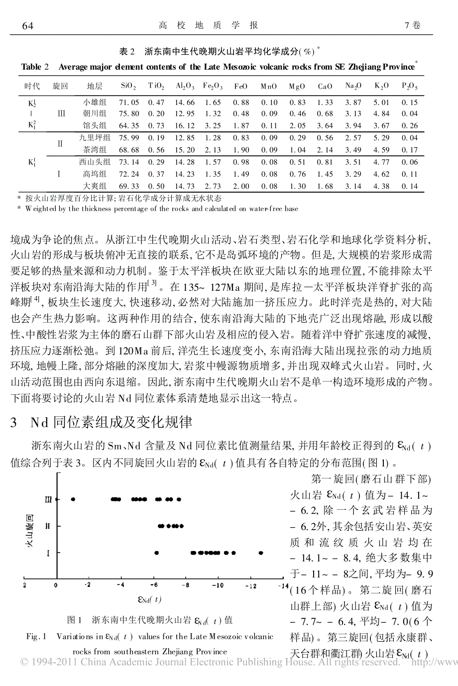 浙东南中生代晚期火山岩Nd同位素组成及其地层学意义_俞云文_第3页