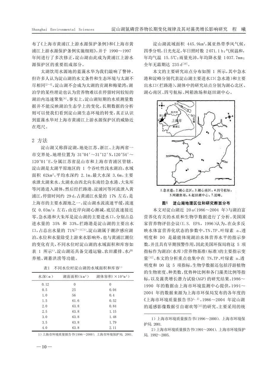 淀山湖氮磷营养物长期变化规律及其对藻类增长影响研究_第2页