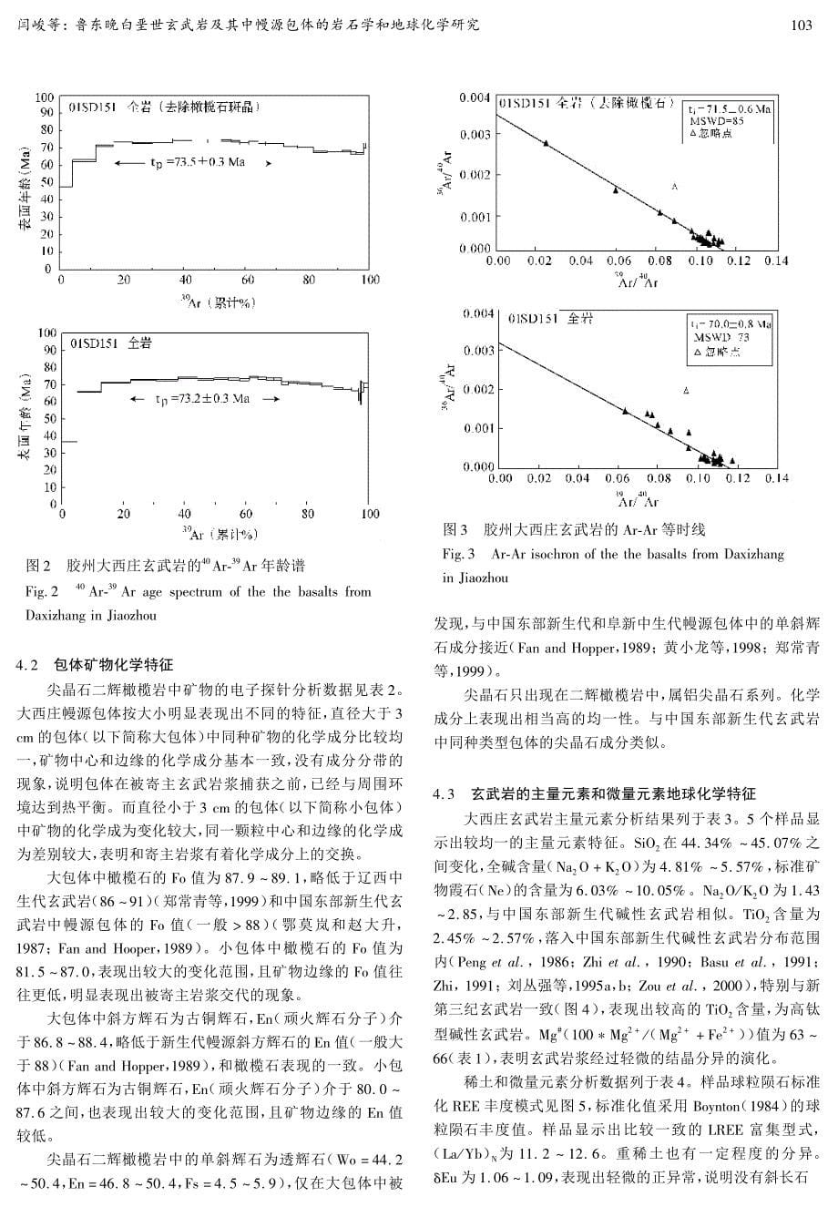 鲁东晚白垩世玄武岩及其中幔源包体的岩石学和地球化学研究_第5页