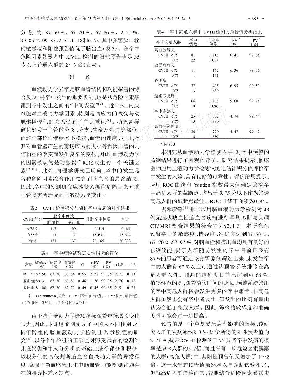 脑血管血液动力学检测预警卒中的筛检试验评价_第3页